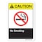 Signmission ANSI Caution Sign, No Smoking, 5in X 3.5in Decal, 10PK, 3.5" W, 5" L, Landscape, PK10 OS-CS-D-35-L-19780-10PK - alternate 1